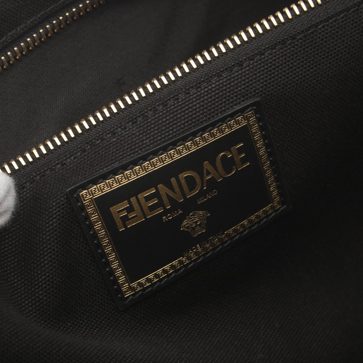 Luxury Fendi Luxury Fendi * VERSACEFENDACE Fenderche Handbag Tote bag Canvas Black 2WAY