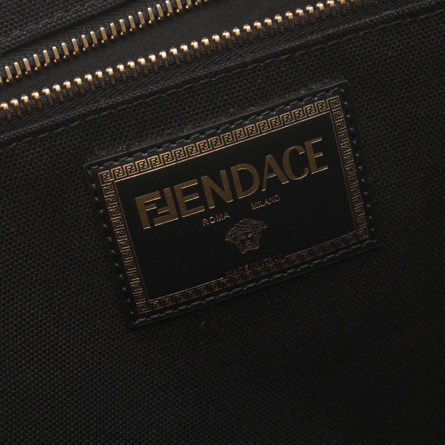 Luxury Fendi Luxury Fendi * VERSACE FENDACE Fenderche Handbag Tote bag Canvas Black 2WAY