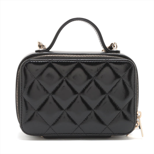 Chanel Matrasse Leather Chain Shoulder Bag Vanity Black G AP2920 N
