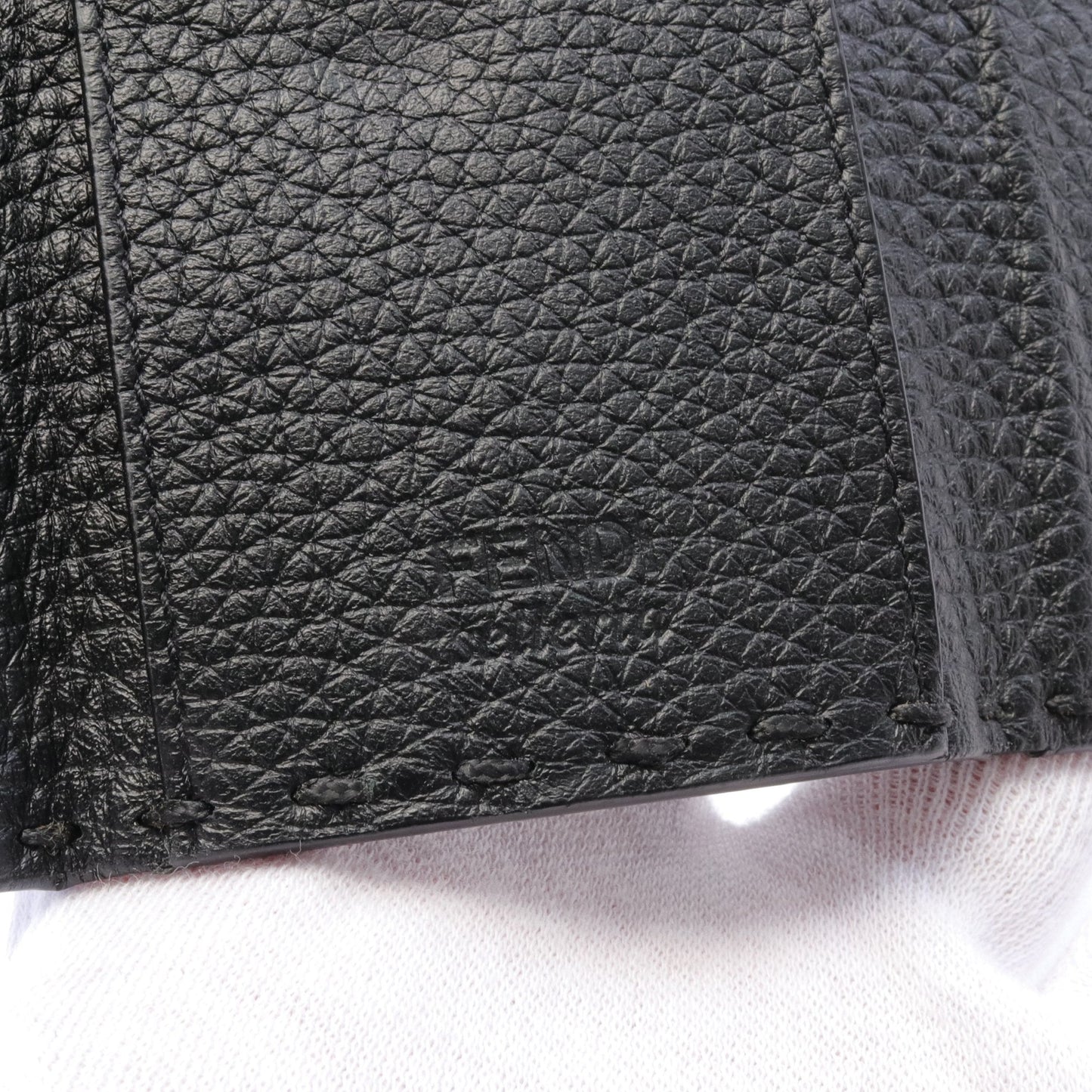 Luxury Fendi Selleria 6 key Key case Leather Black