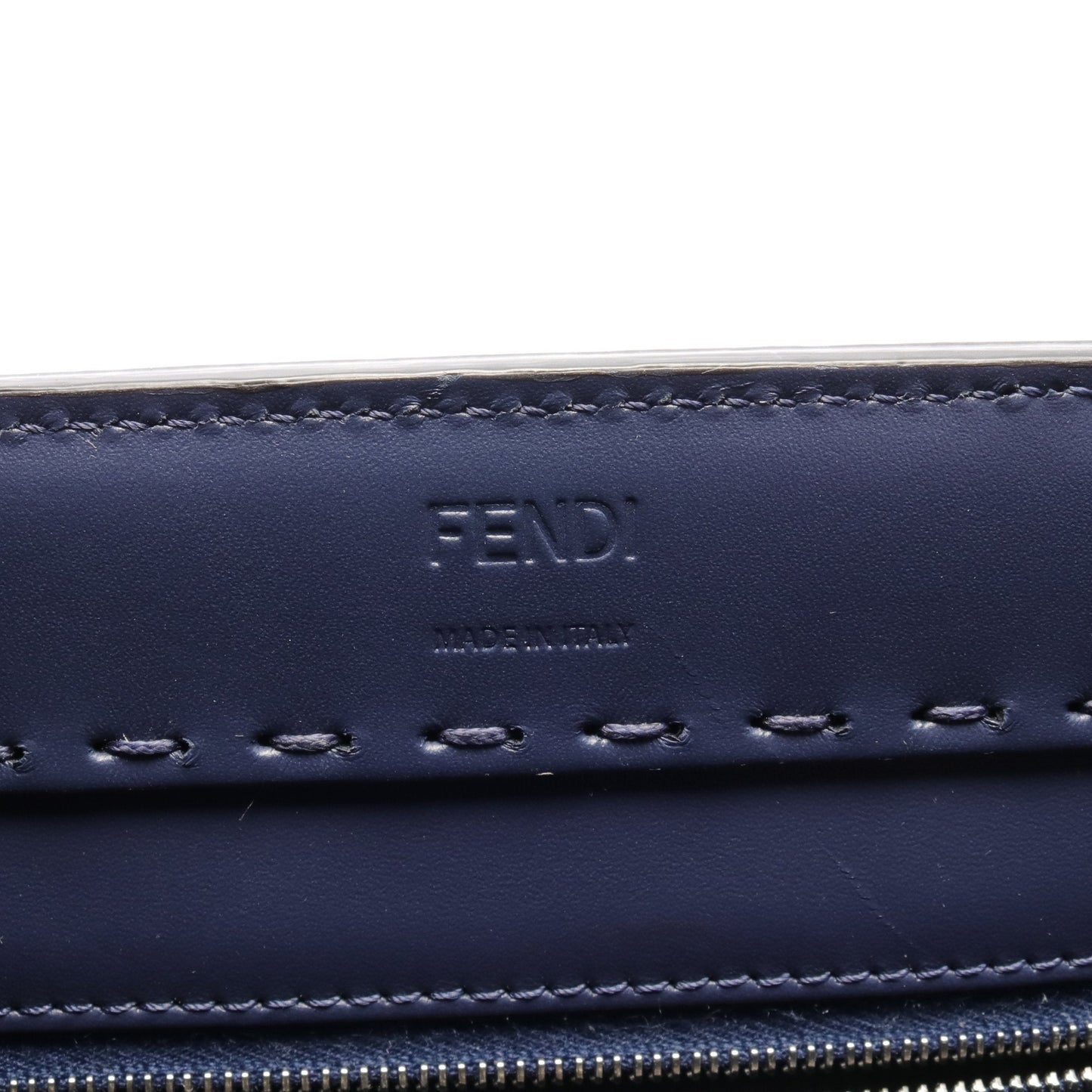 Luxury Fendi SHOPPING BAG Shoulder bag Tote bag Leather Navy 2WAY