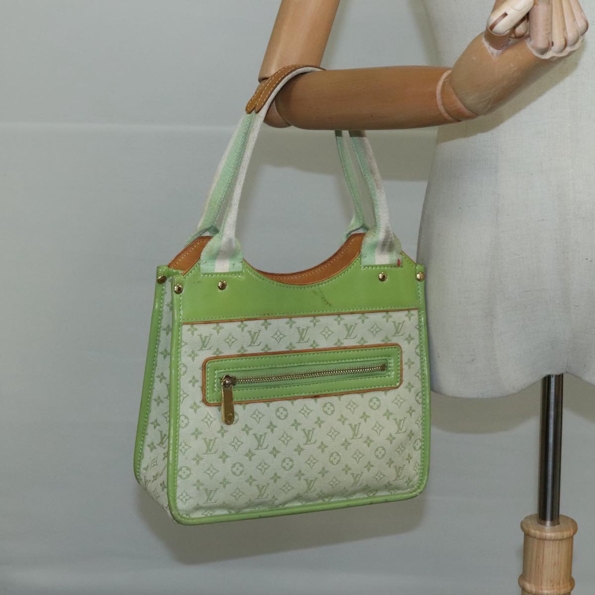 LOUIS VUITTON Monogram Mini Sac Catline Tote Bag Almond Green M92931 94486