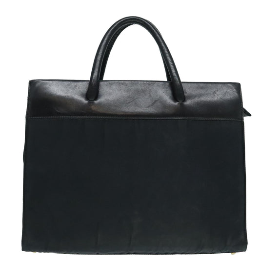 Luxury Prada Hand Bag Nylon Leather Black Gold 94611