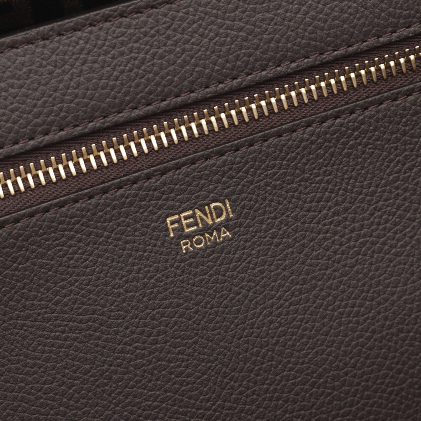 Luxury Fendi LARGE ROLL Shoulder bag Tote bag Canvas Leather Light brown Dark brown Reversible