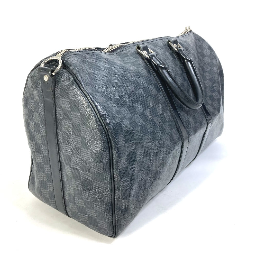 LOUIS VUITTON Boston Duffel bag N41418 Damier Grafitto Canvas black Damier Grafitte Keepall bandouliere45