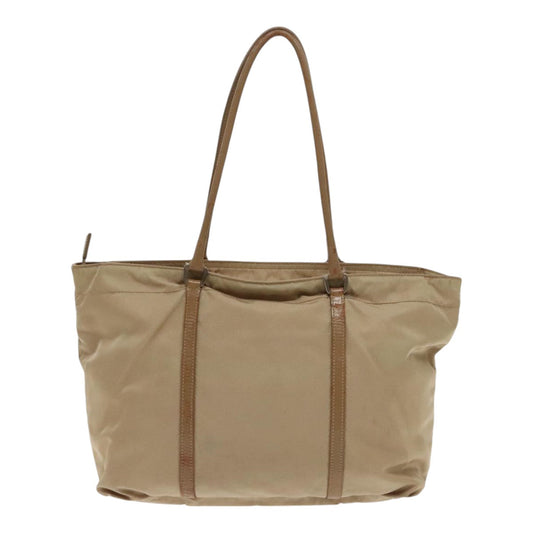 Luxury Prada Shoulder Bag Nylon Beige Silver 94787