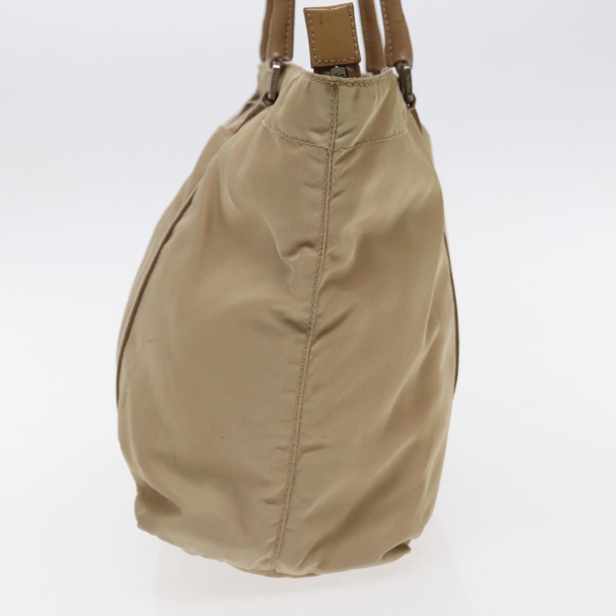 Luxury Prada Shoulder Bag Nylon Beige Silver 94787