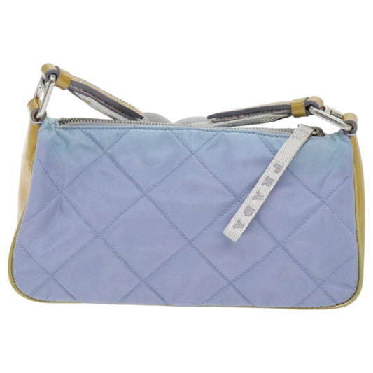 Luxury Prada Shoulder Bag Nylon Light Blue Silver 95019