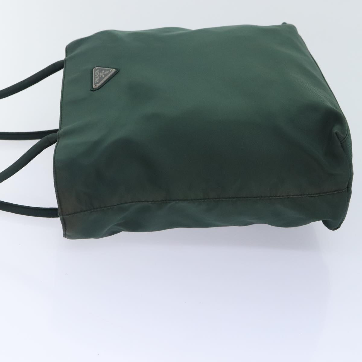 Luxury Prada Tote Bag Nylon Green Silver 95027