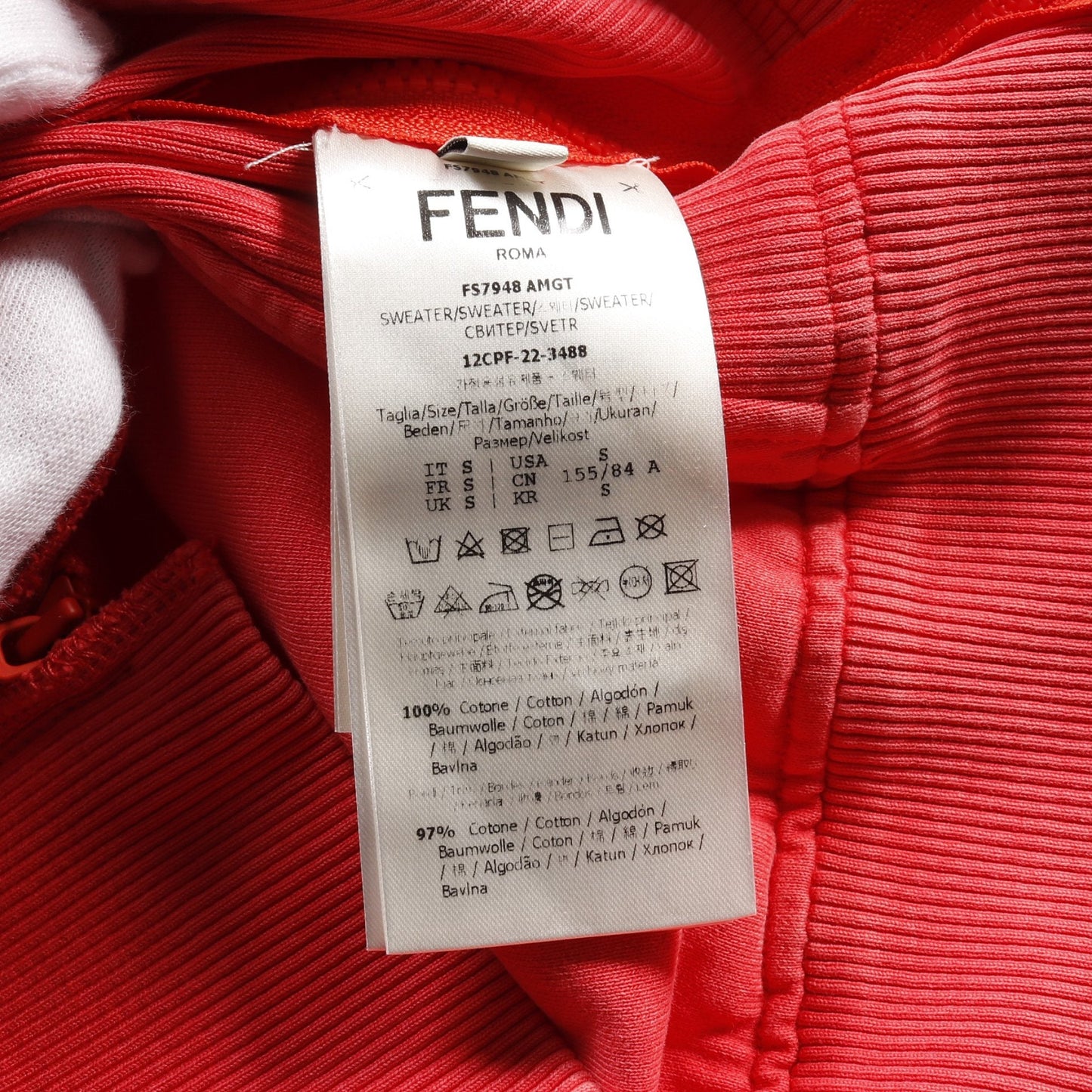 Luxury Fendi Luxury Fendi * MARC JACOBS Sweatshirt Side zip Cotton Red