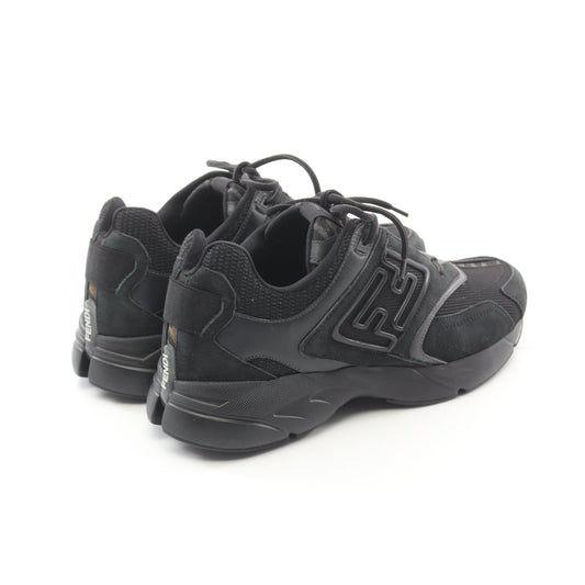 Luxury Fendi FASTER Sneakers Suede Fabric Black