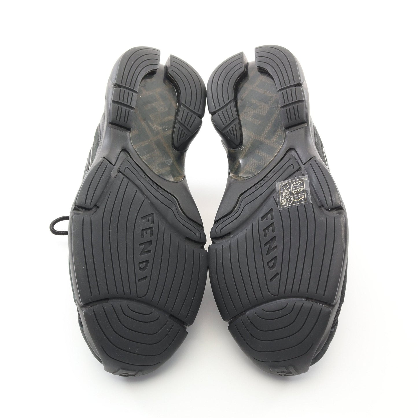 Luxury Fendi FASTER Sneakers Suede Fabric Black
