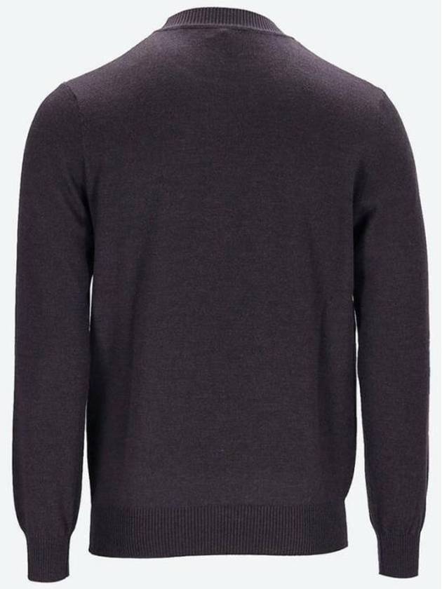 Luxury Fendi Monogram Jacquard Wool Crewneck Knit Top Brown