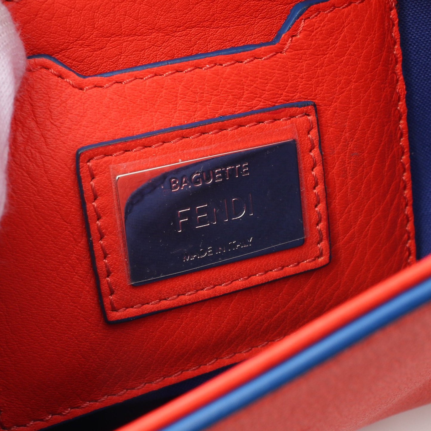 Luxury Fendi Monster Bucket Handbag Leather Orange red Black