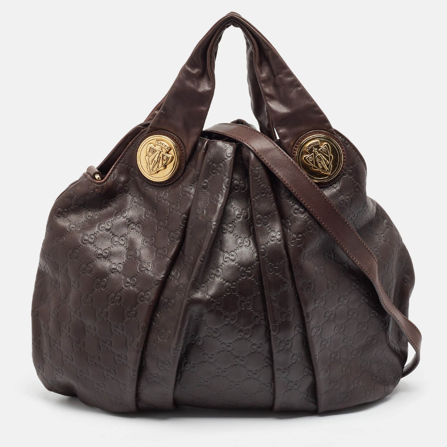 Luxury Gucci Trending 2025 Dark Brown Luxury Gucci Trending 2025ssima Leather Large Hysteria Hobo