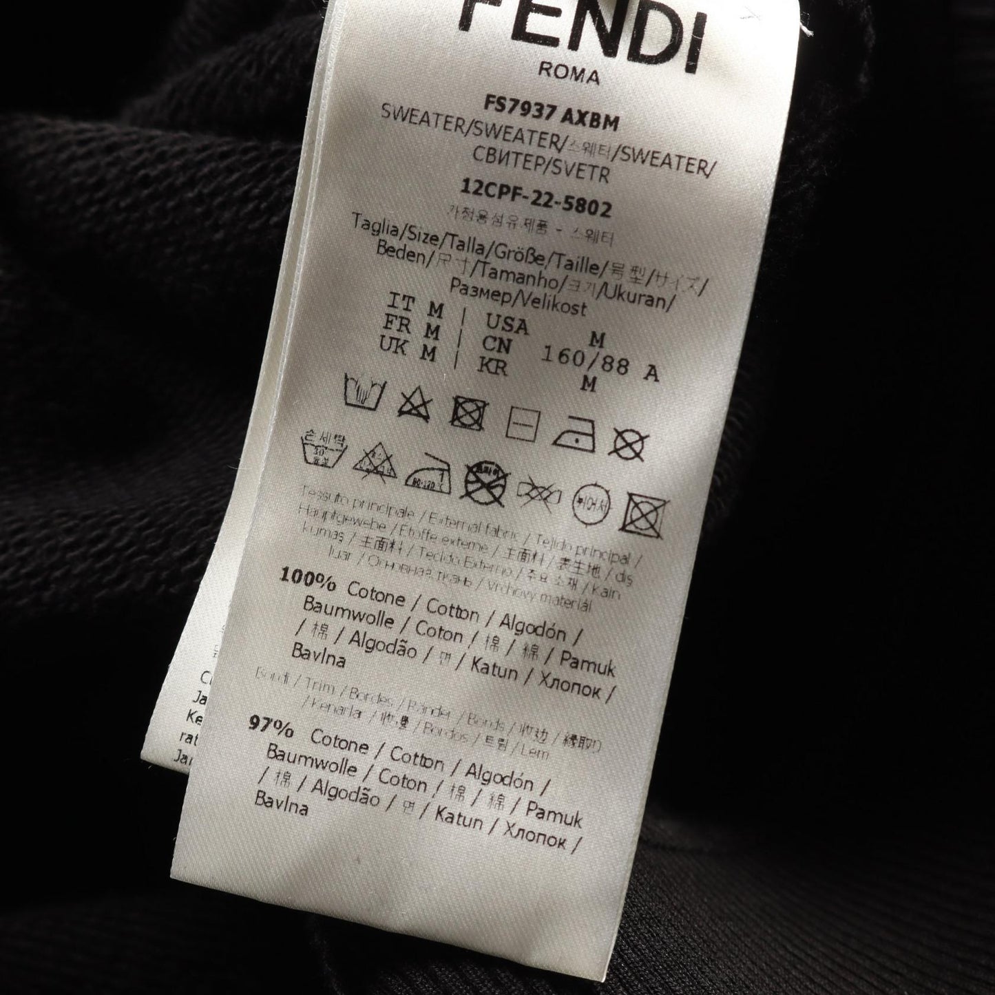 Luxury Fendi Luxury Fendi * MARC JACOBS FF Baguette Booties Pullover hoodie Cotton Black Damage processing
