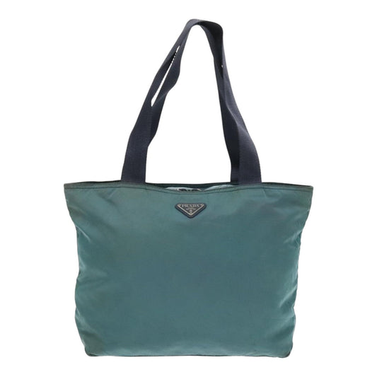 Luxury Prada Tote Bag Nylon Blue Silver 95554