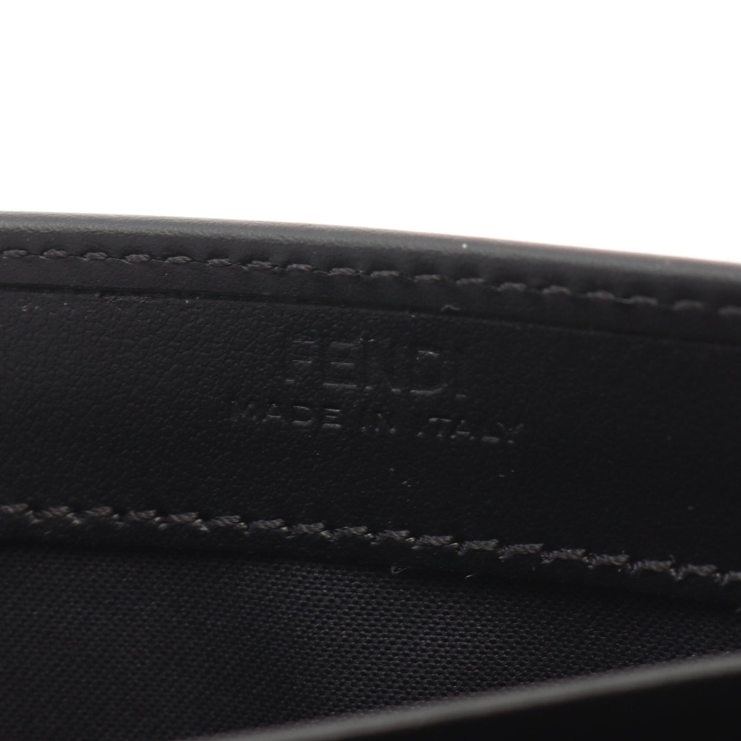 Luxury Fendi FF Diamond Chain wallet Leather Black