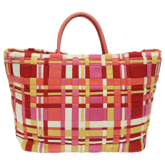 Luxury Prada Tote Bag Nylon Pink Gold yellow 95893