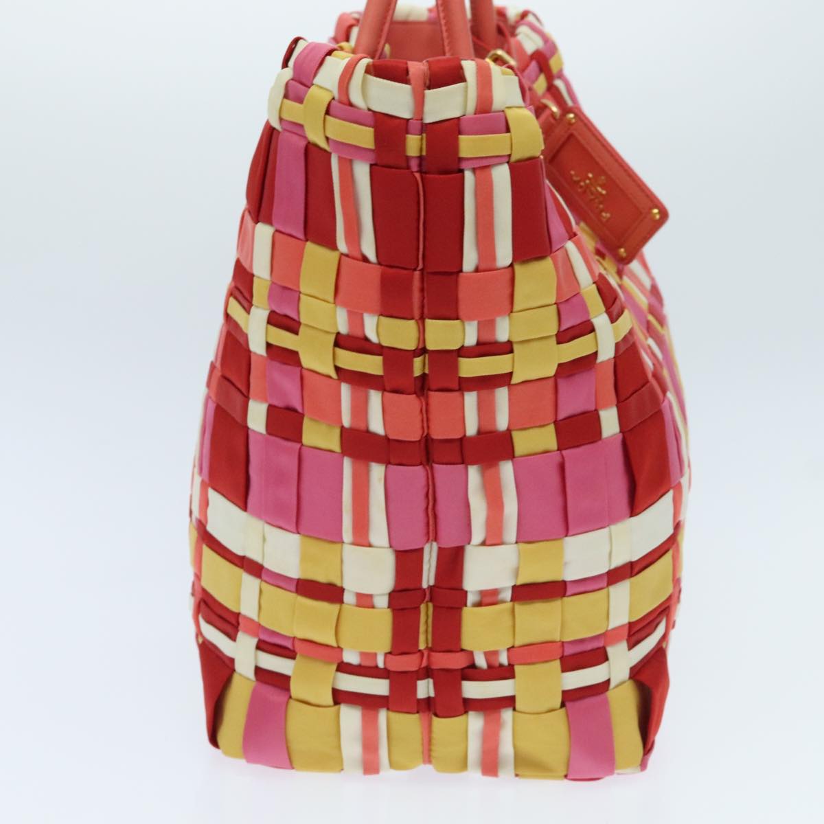 Luxury Prada Tote Bag Nylon Pink Gold yellow 95893