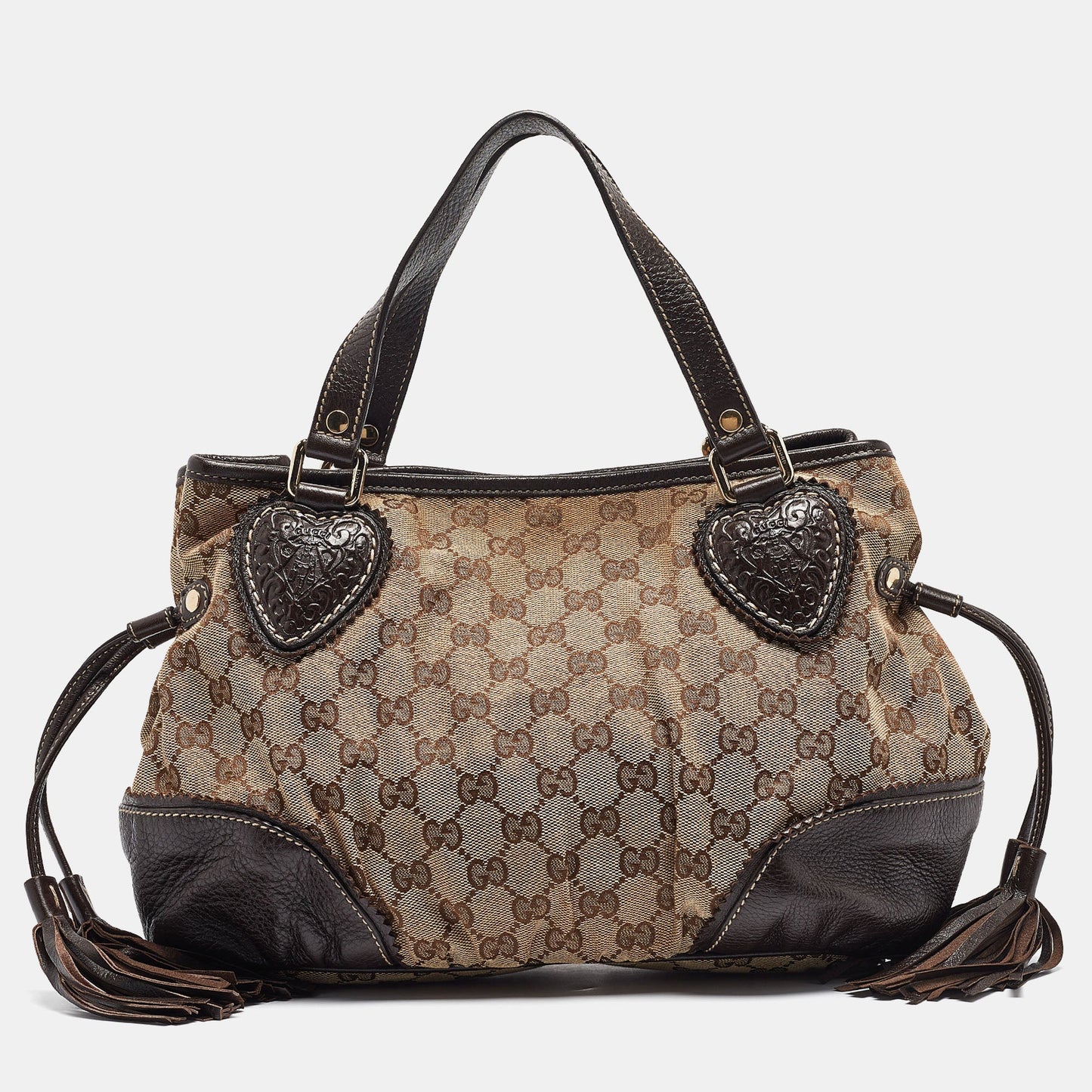 Luxury Gucci Trending 2025 Beige/Brown GG Canvas and Leather Tribeca Satchel
