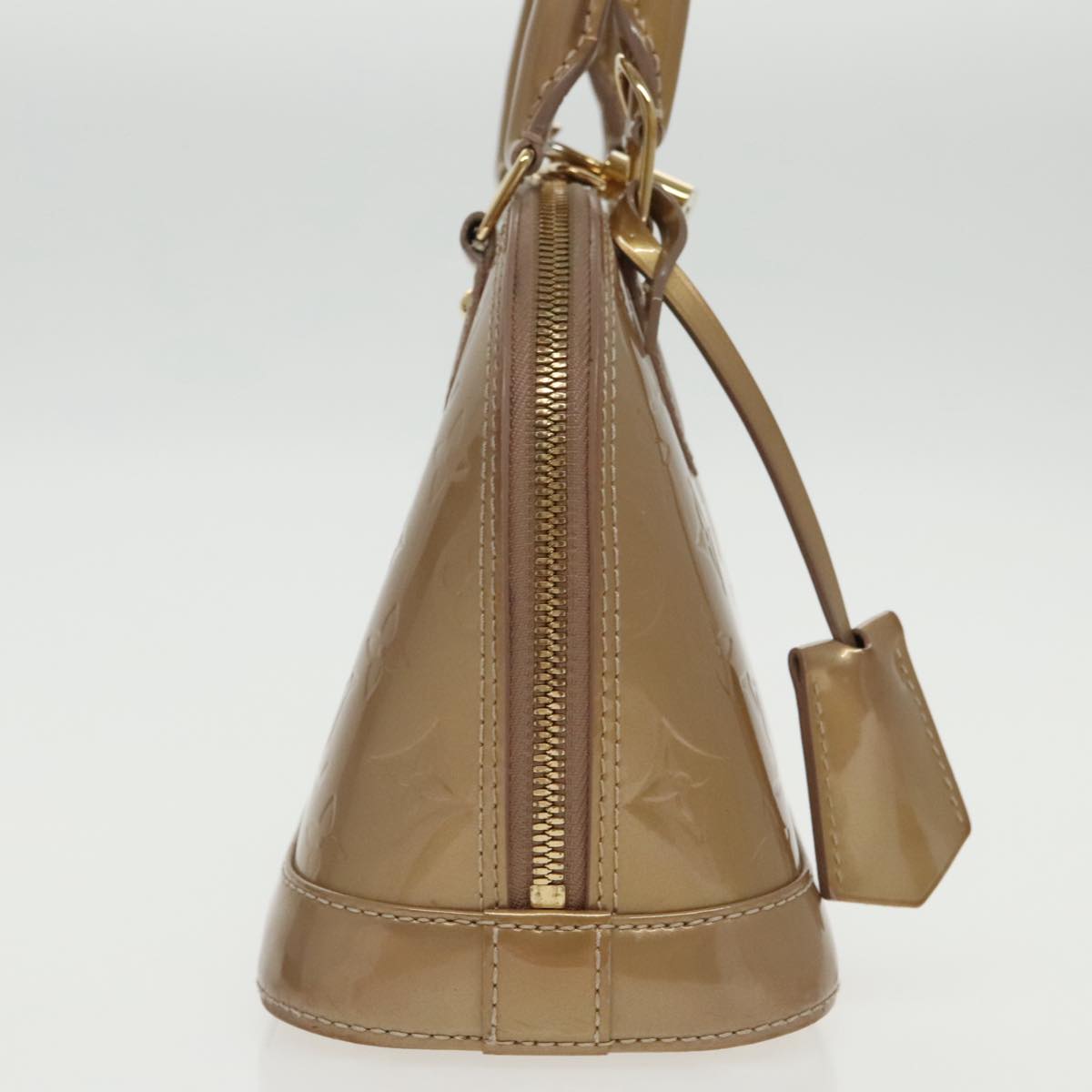 LOUIS VUITTON Monogram Vernis Alma BB Bag 2way Beige Poodle M91752 LV 96130