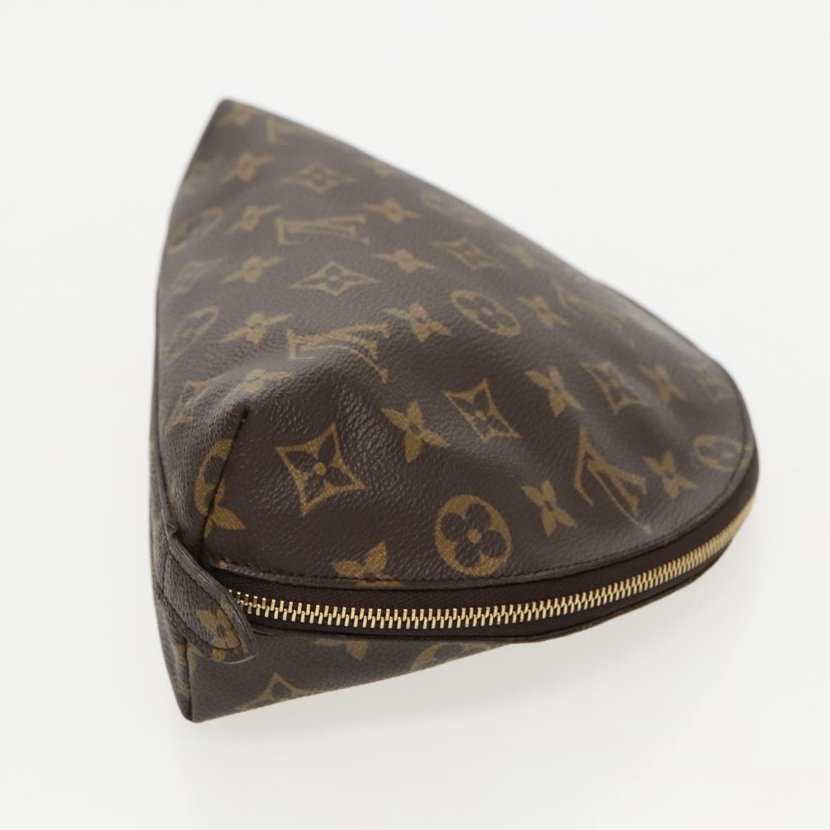 LOUIS VUITTON Monogram Trousse Demi Ronde Cosmetic Pouch M47520 LV 96155