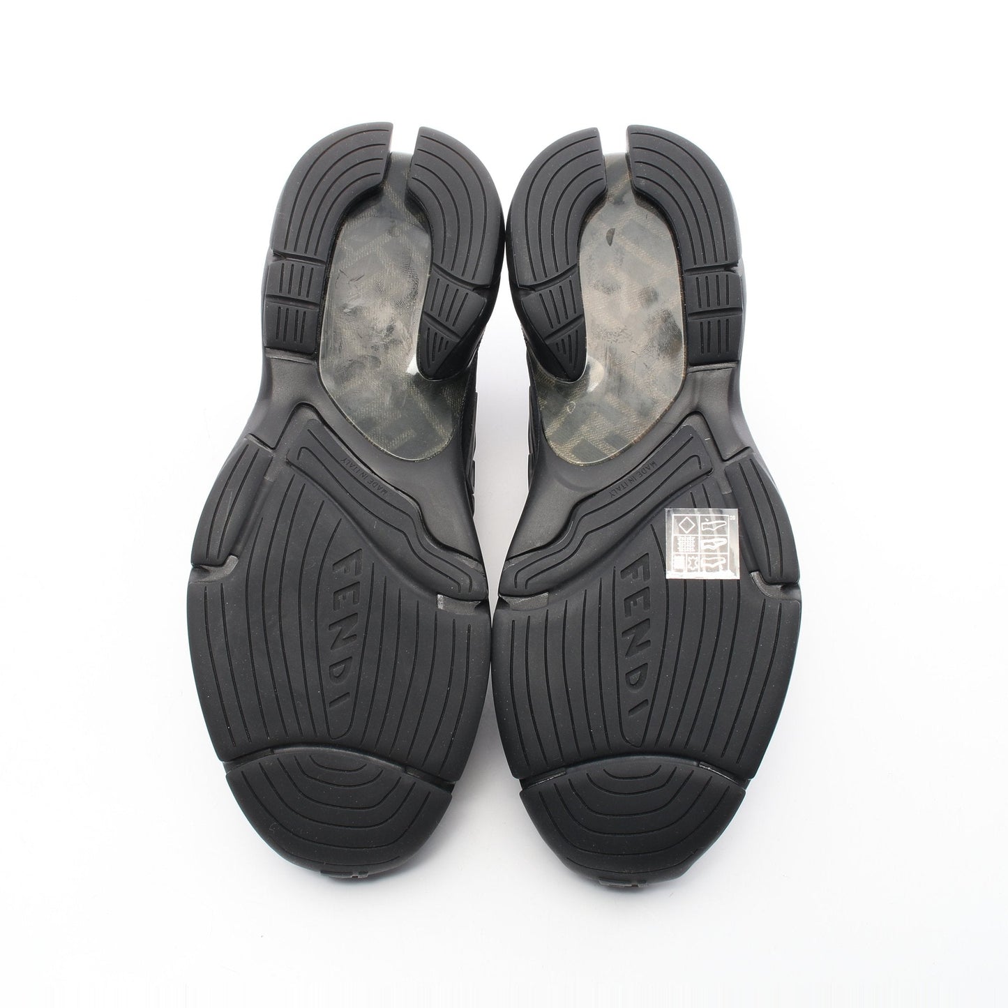 Luxury Fendi FASTER Sneakers Suede Fabric Black