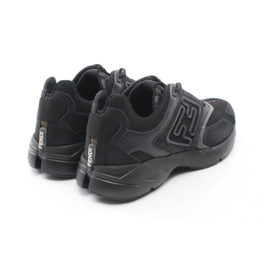 Luxury Fendi FASTER Sneakers Suede Fabric Black