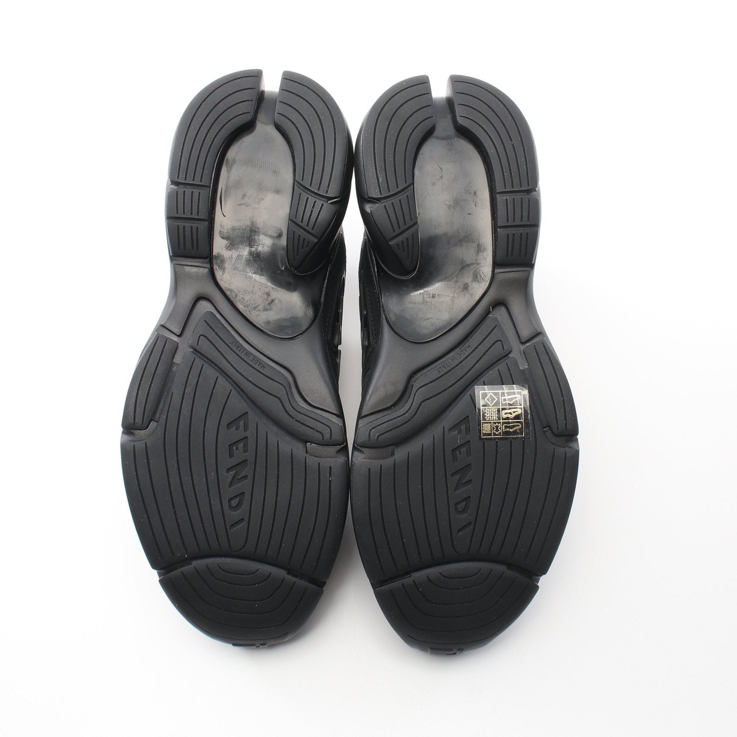 Luxury Fendi FASTER Sneakers Suede Fabric Black