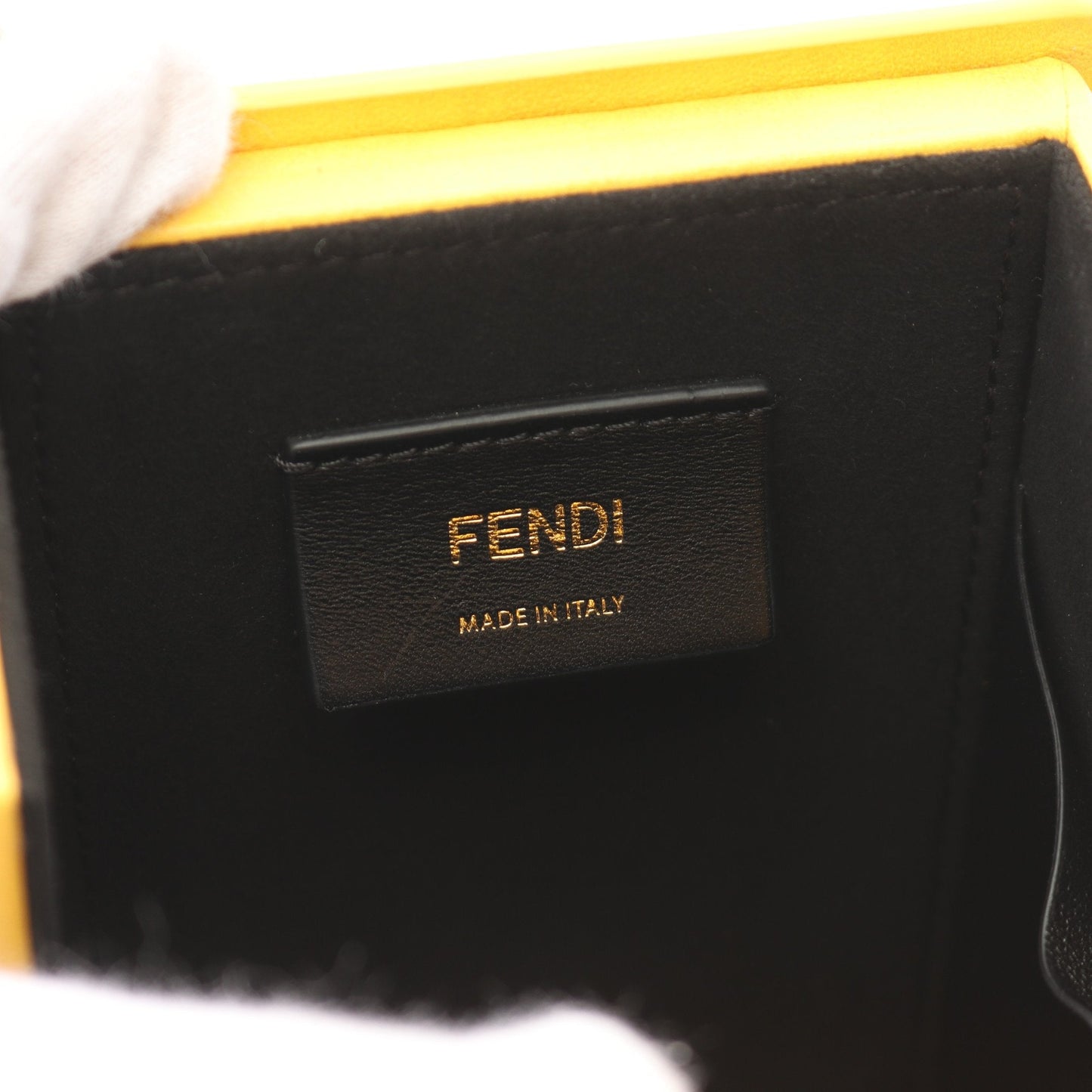 Luxury Fendi Box Shoulder bag Leather Yellow