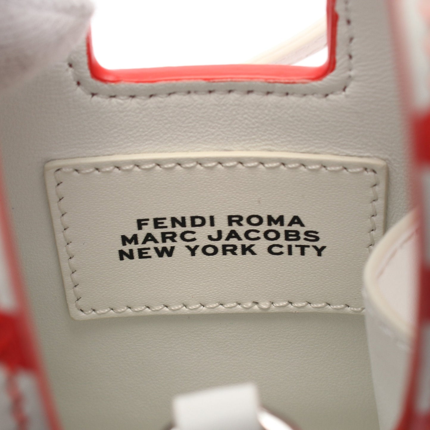 Luxury Fendi Luxury Fendi * MARC JACOBS MINI BUSTINA BUNNY Handbag Leather Red Off white 2WAY