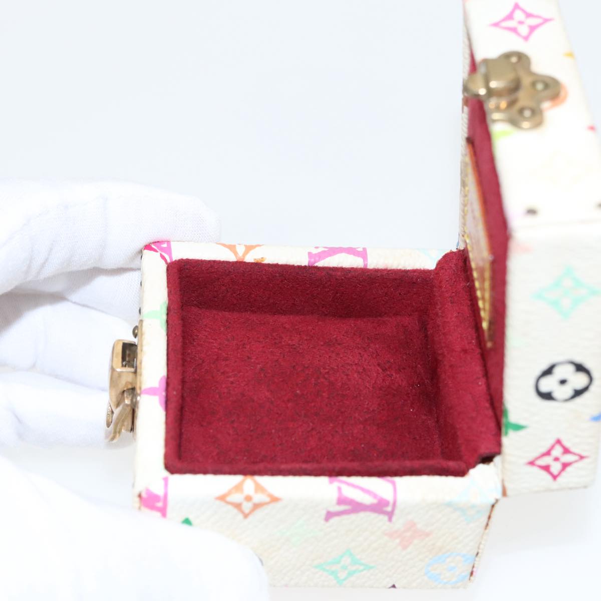 LOUIS VUITTON Monogram Multicolor Jewelry Box White LV 96899A