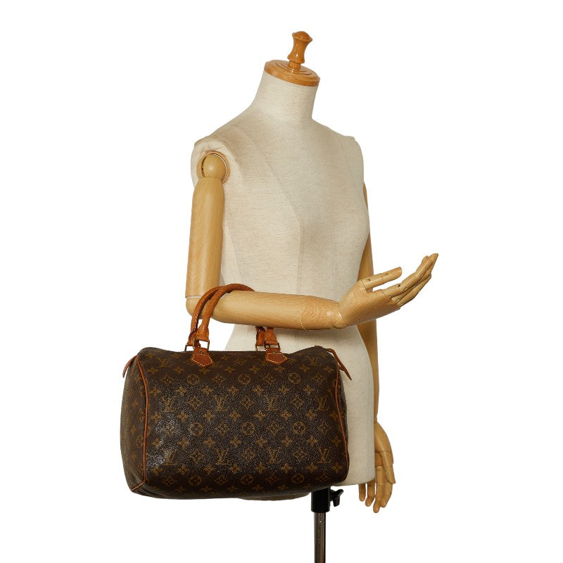 Louis Vuitton Monogram Speedy 30 Handbag Mini Boston Bag M41108 Brown PVC Leather Louis Vuitton