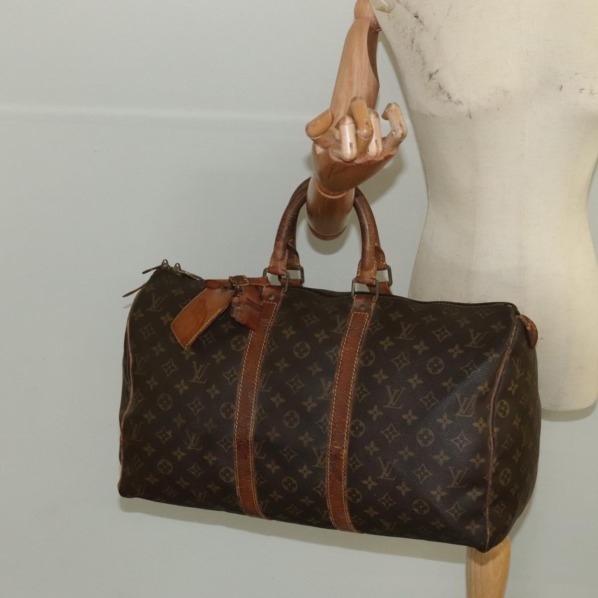LOUIS VUITTON Monogram Keepall 45 Boston Bag M41428 LV 97962