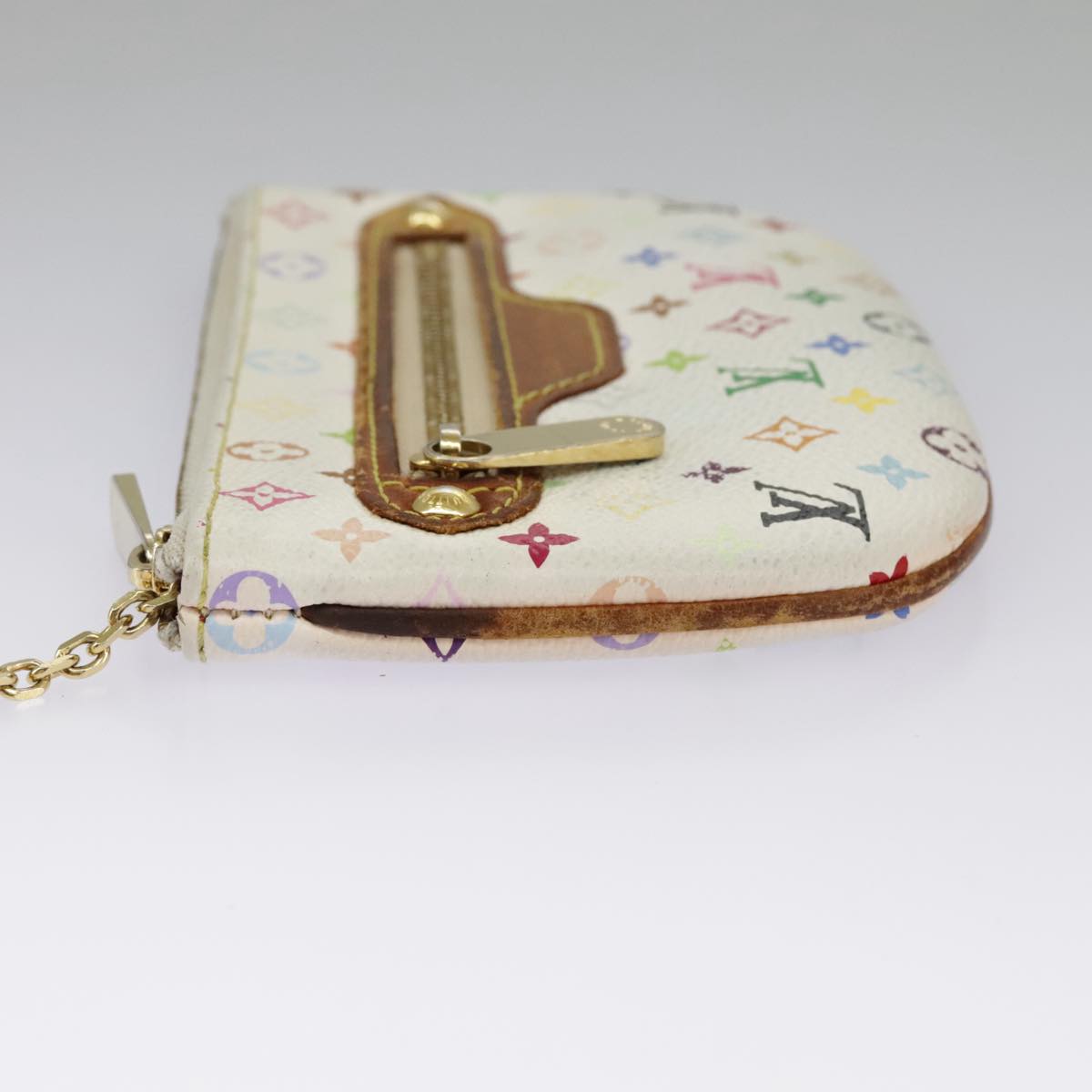 LOUIS VUITTON Monogram Multicolor Pochette MM Pouch White M60028 LV 98588