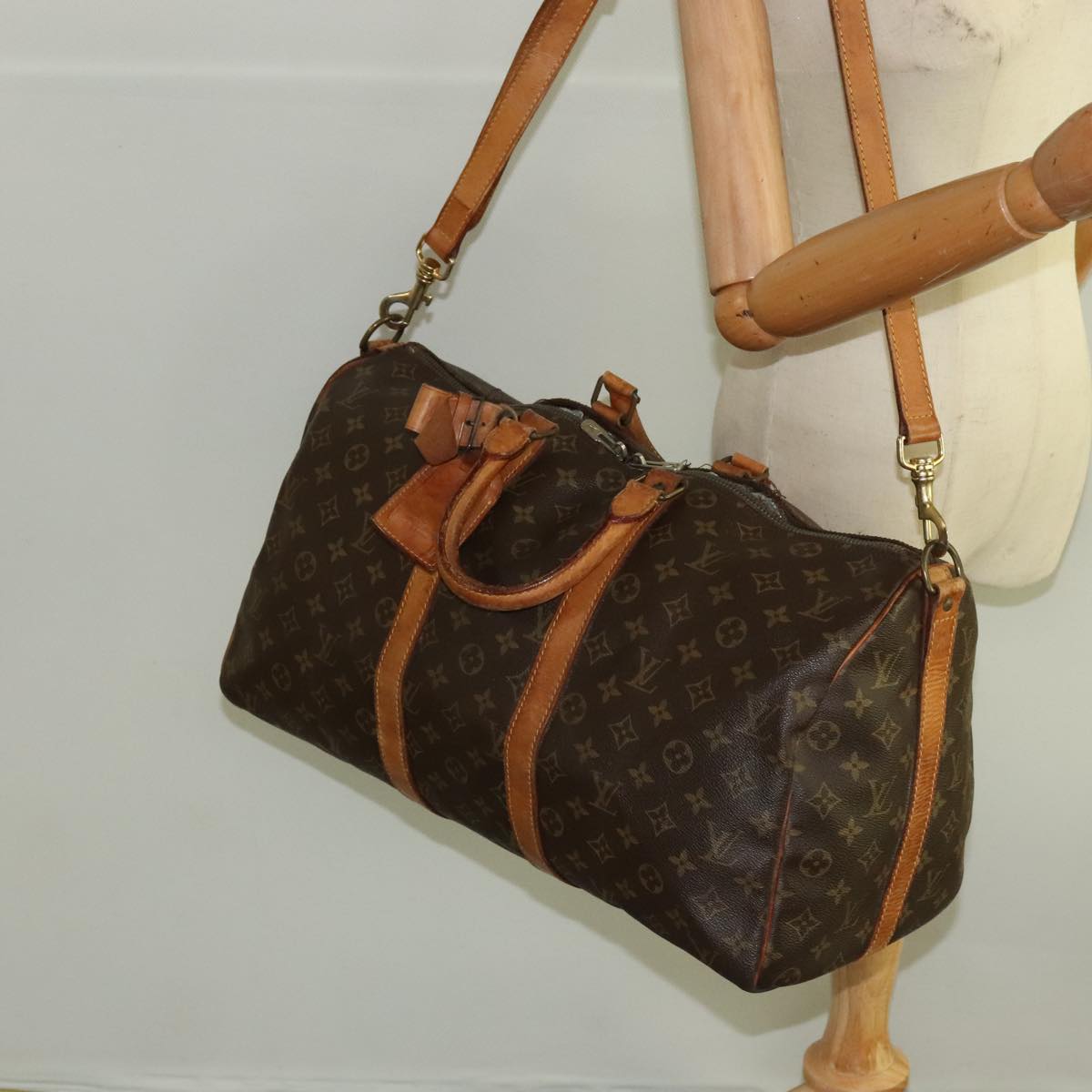 LOUIS VUITTON Monogram Keepall Bandouliere 45 Boston Bag M41418 LV 98658