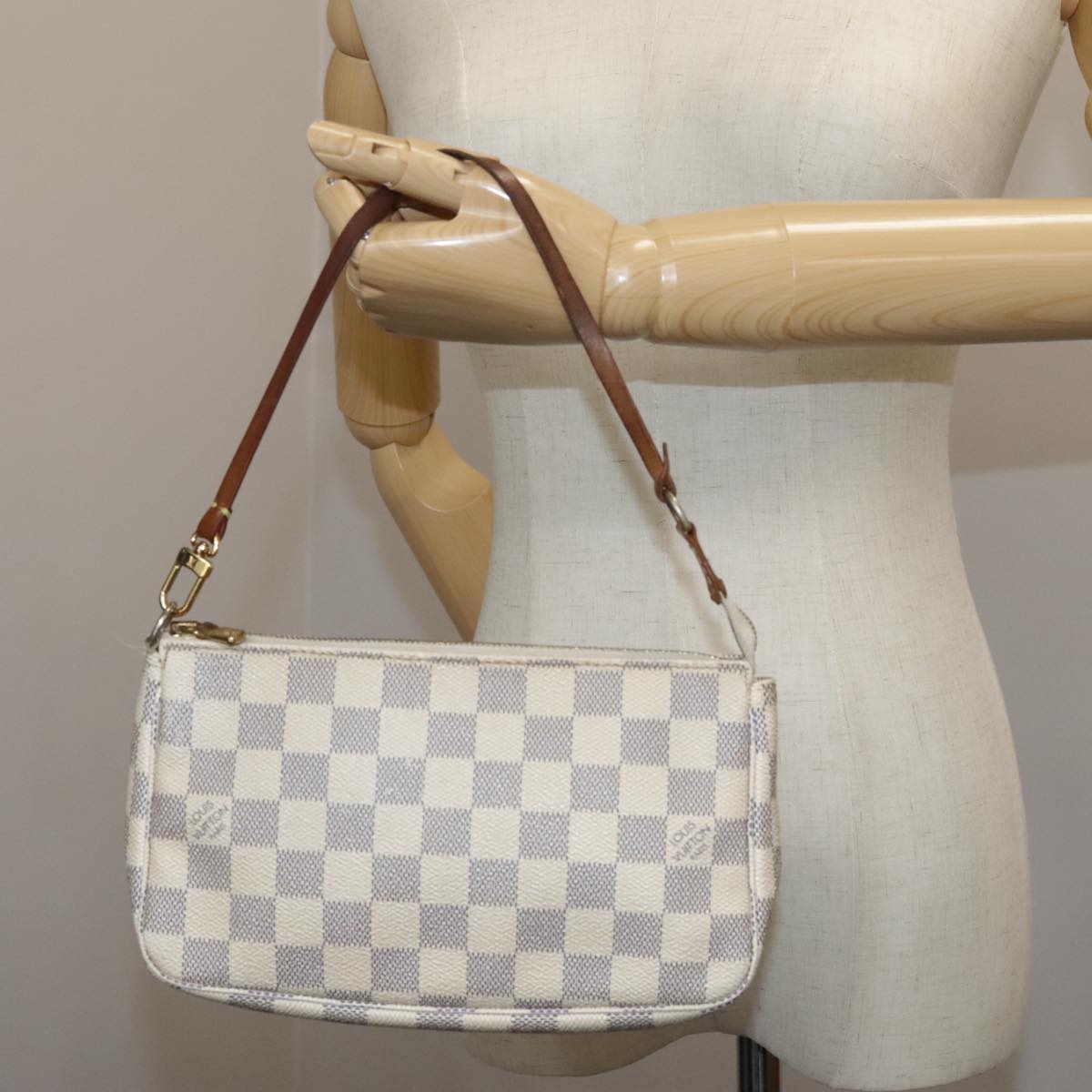 LOUIS VUITTON Damier Azur Pochette Accessoires Pouch N51986 LV 98721