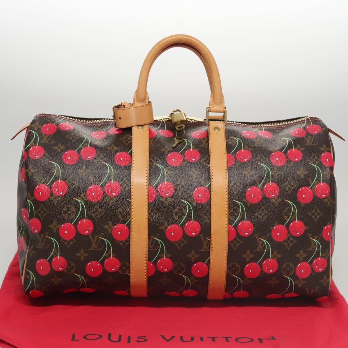 LOUIS VUITTON Monogram Cherry Keepall 45 Boston Bag M95011 LV 98949S