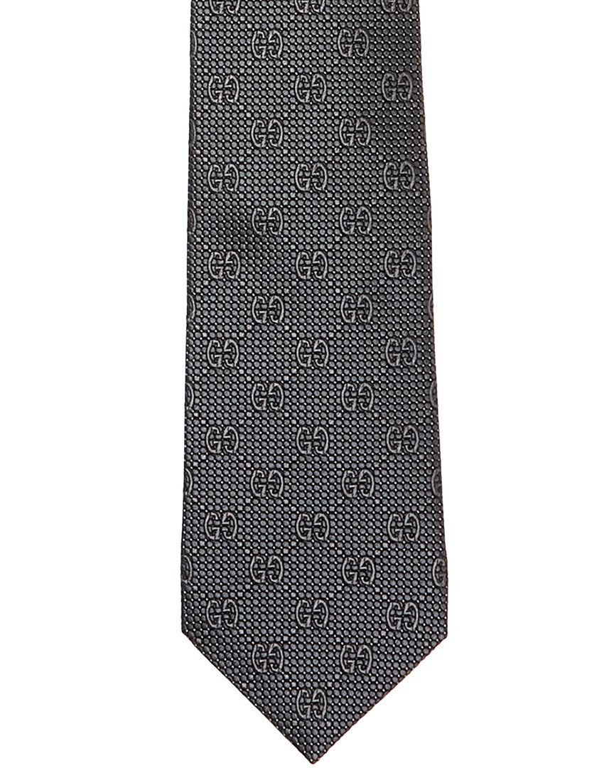 Luxury Gucci Trending 2025 Grey GG Silk Tie