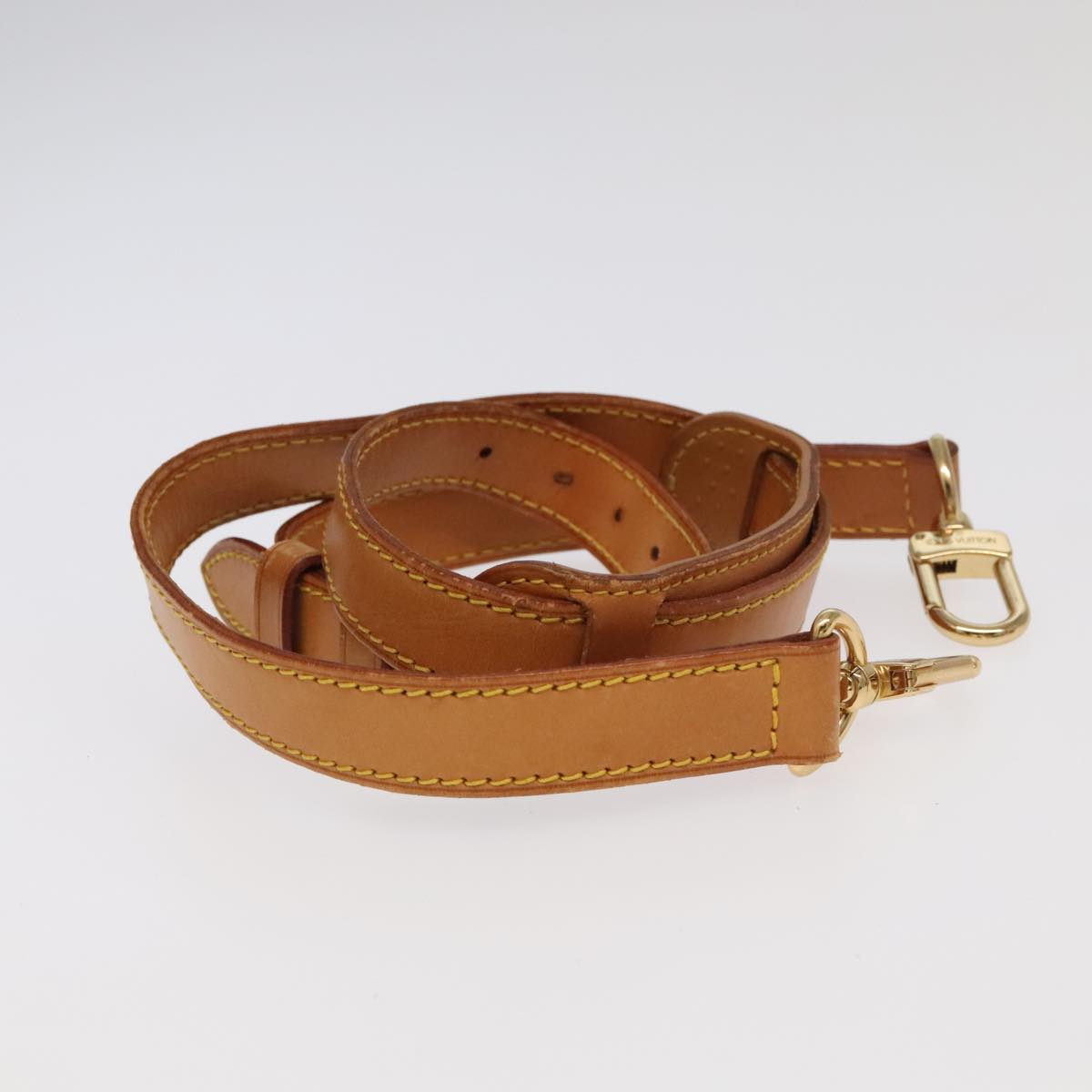LOUIS VUITTON Adjustable Shoulder Strap Leather 36.2""-43.7"" Beige 99545