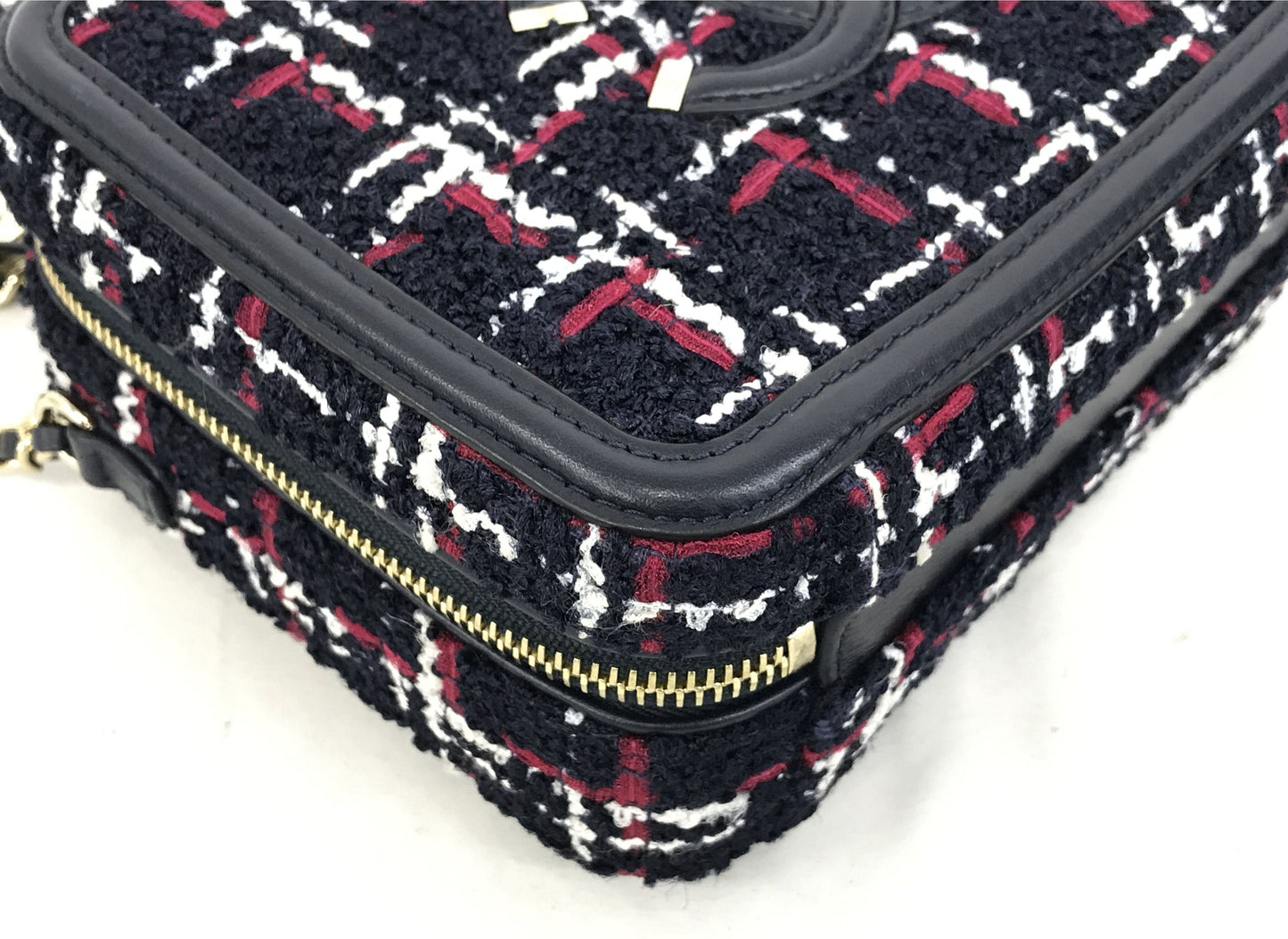 Chanel Quilted Filigree Small Vanity Tweed Shoulder Bag