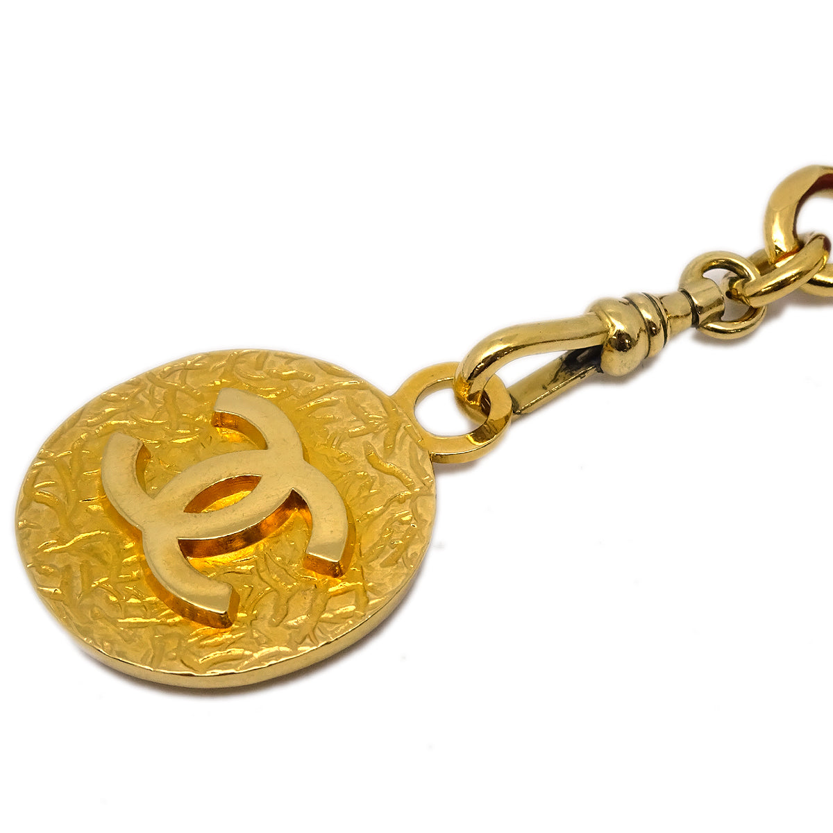 Luxury Chanel Gold Red Medallion Chain Belt Small New