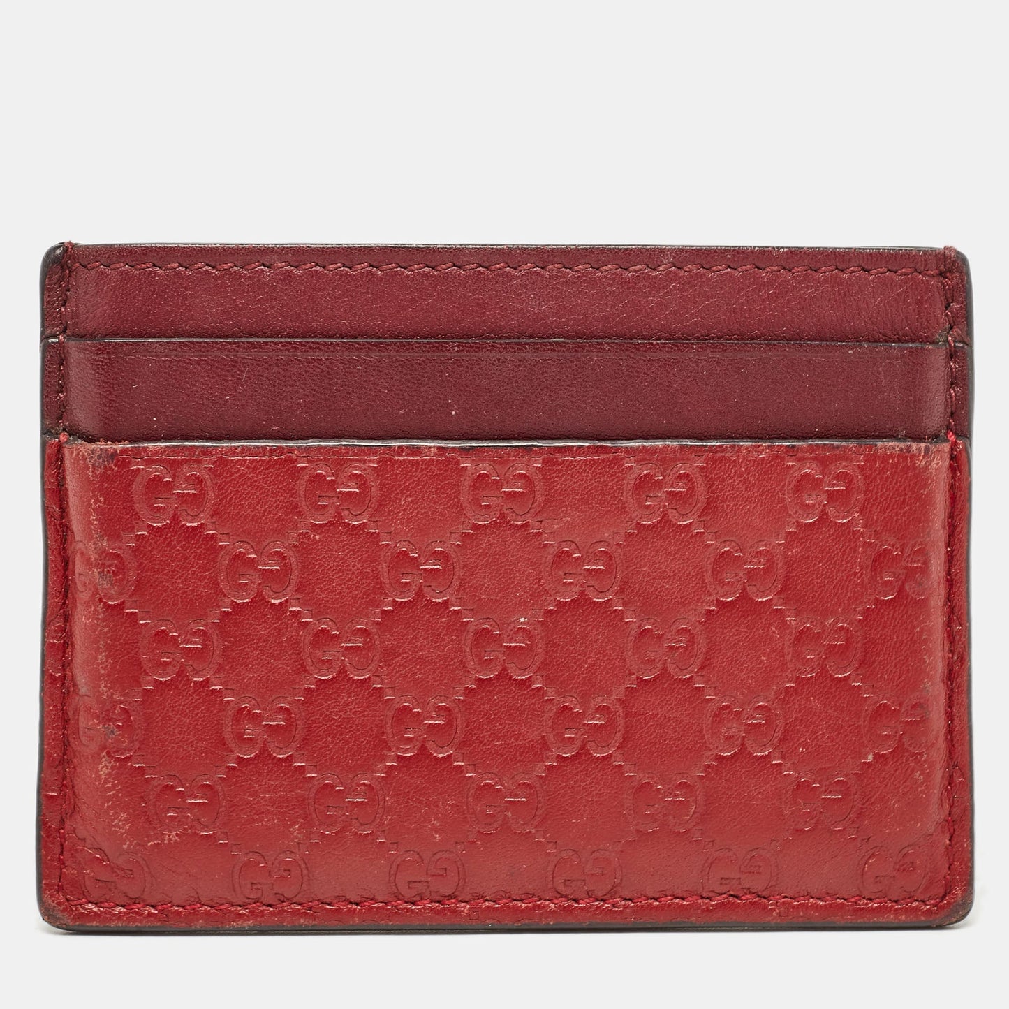 Luxury Gucci Trending 2025 Red/Burgundy MicroLuxury Gucci Trending 2025ssima Leather Card Holder