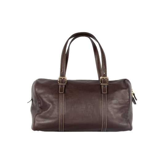 Luxury Gucci Trending 2025 Dark Brown Leather GG Britt Boston Bag - '10s