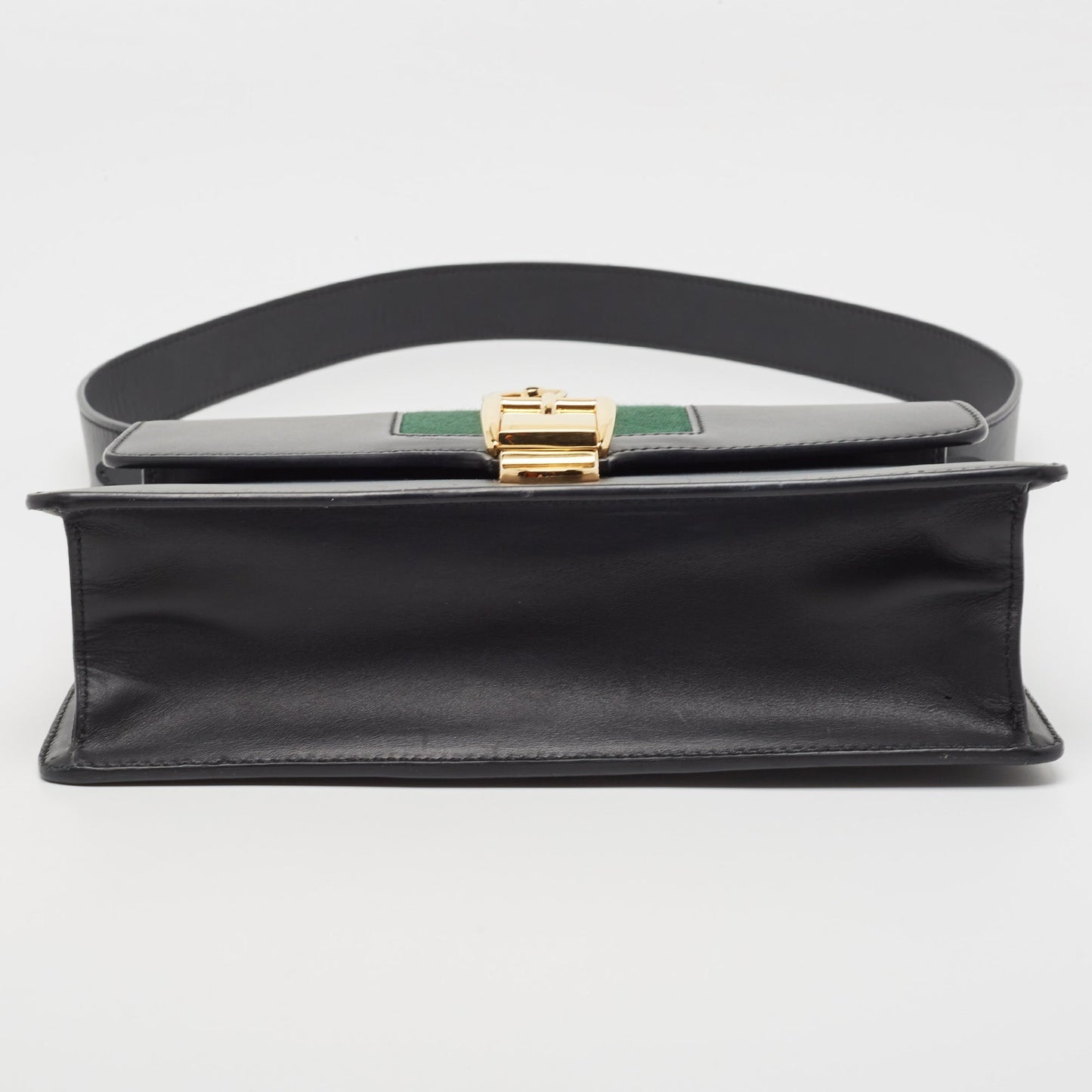 Gucci Black Leather Small Web Sylvie Shoulder Bag