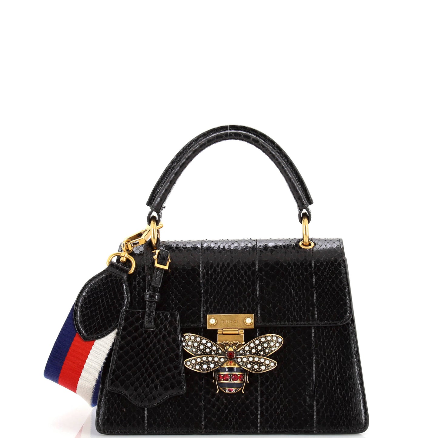 Luxury Gucci Trending 2025 Queen Margaret Top Handle Bag Snakeskin Small