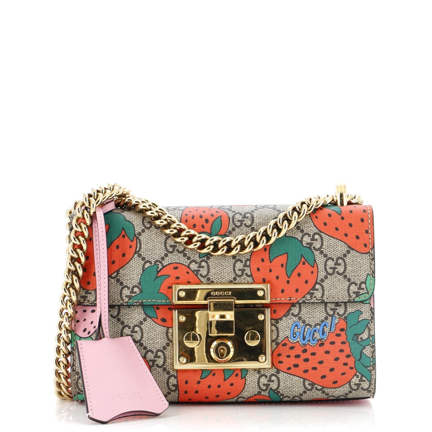 Luxury Gucci Trending 2025 Padlock Shoulder Bag Printed GG Coated Canvas Small