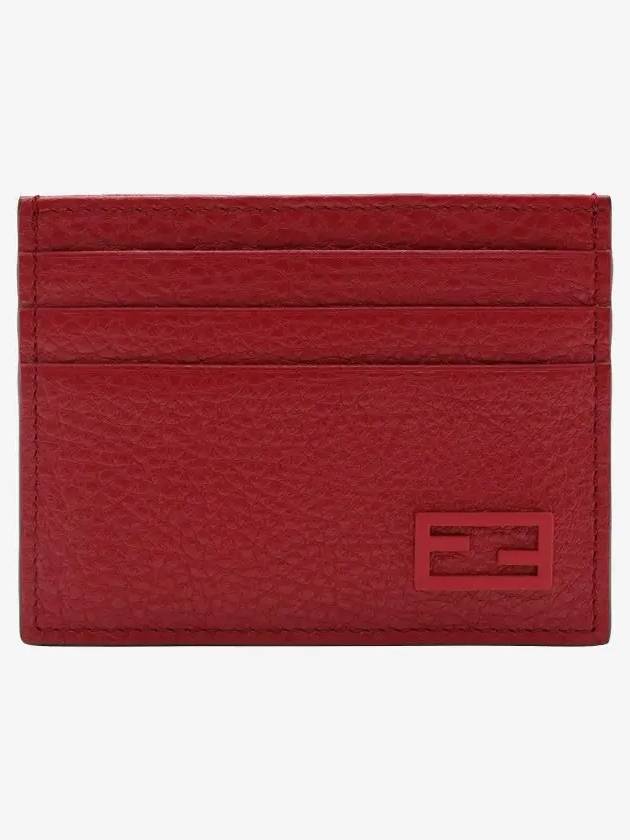 Luxury Fendi FF Baguette Card Wallet Red
