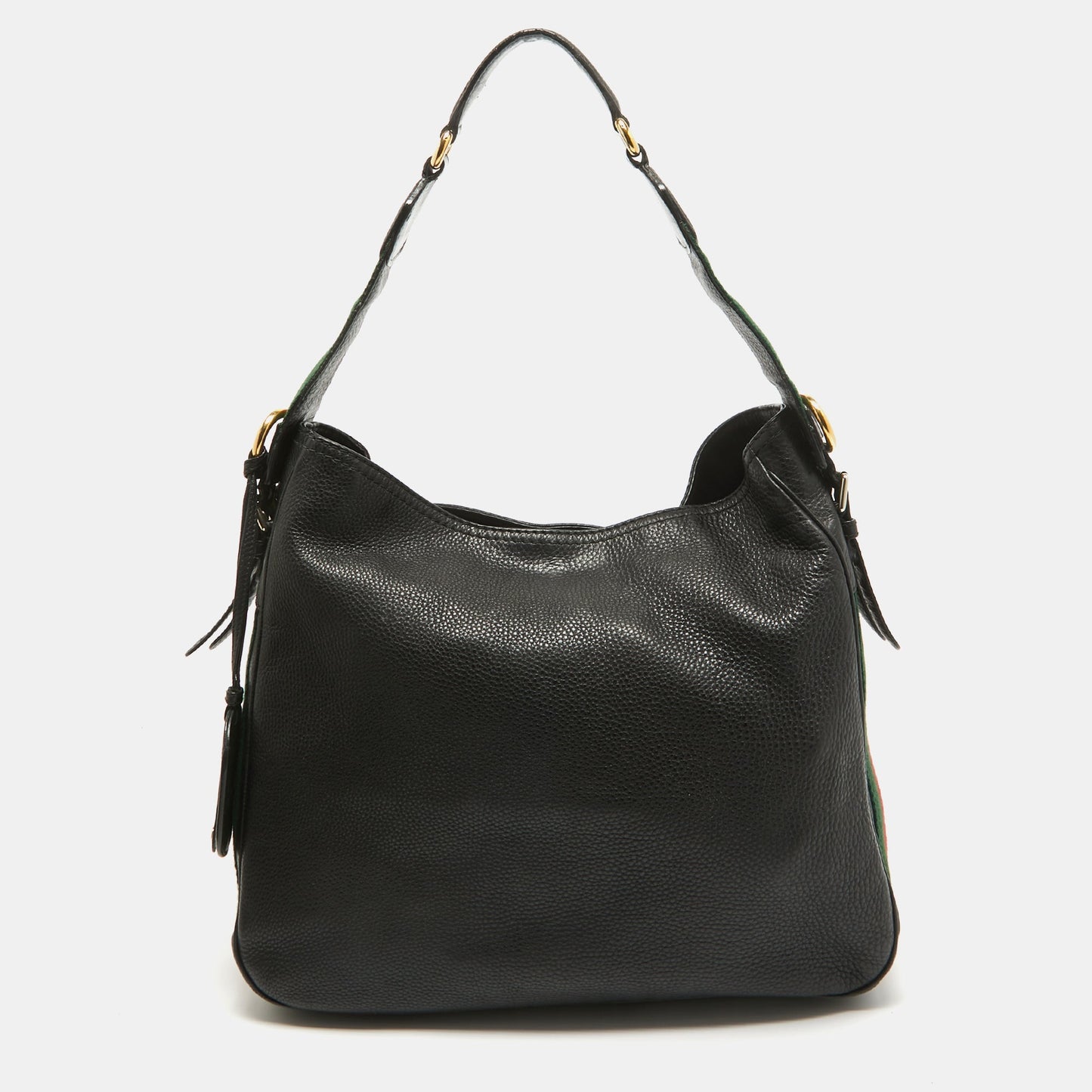 Luxury Gucci Trending 2025 Black Pebbled Leather Medium Heritage Hobo